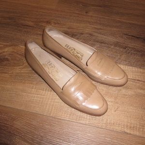 Vintage Beige Ferragamo loafers